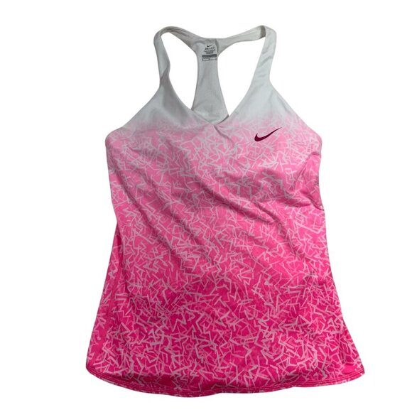 NIKE Womens Advantage Printed Tank - Pink /White sz - Picture 6 of 12